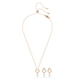 Mesmera set, Pear cut, Round cut, White, Rose gold-tone plated